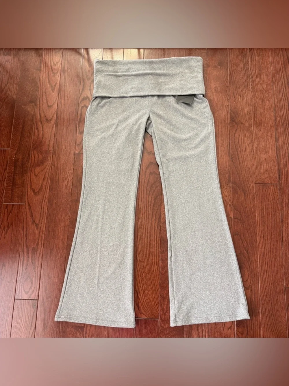 Olive Avenue Gray Fold-Over Waist Flare Pants Women’s Size XL NWT